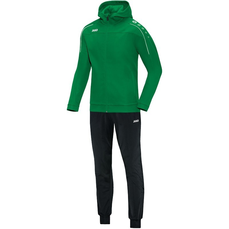 Trainingsanzug Polyester Classico mit Kapuze / Shiny-Polyester-Tricot